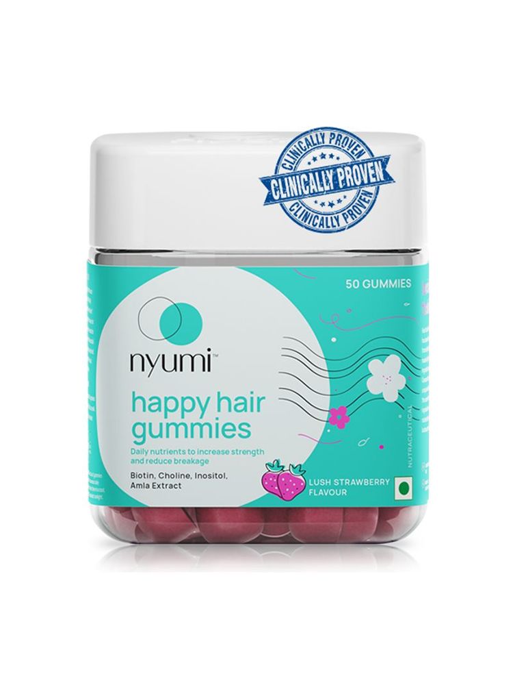 Nyumi Biotin Hair Gummies for Stronger, Thicker and Shinier Hair - Amla, Zinc, & Multivitamins
