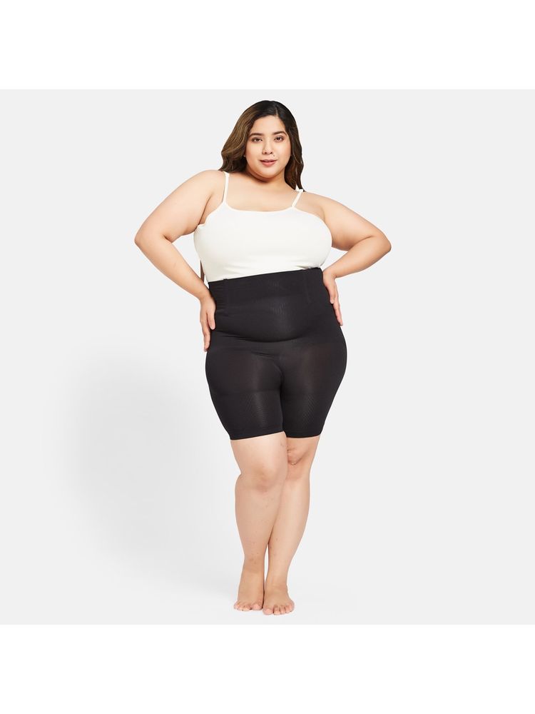 Secrets By ZeroKaata Plus Size Women Black-Colored High-Waist Tummy Tucker & Thigh Shaper-picture-46