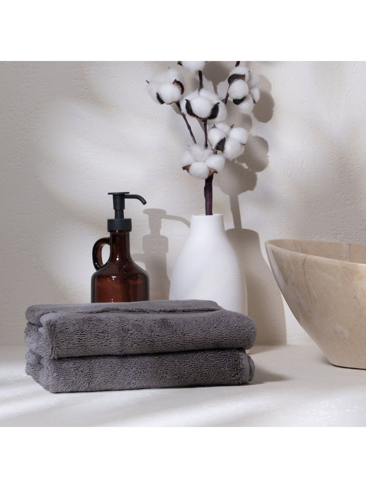Feather & Spun Grey Organic Cotton - Hand Towel (Pack of 2) (M)-image-7