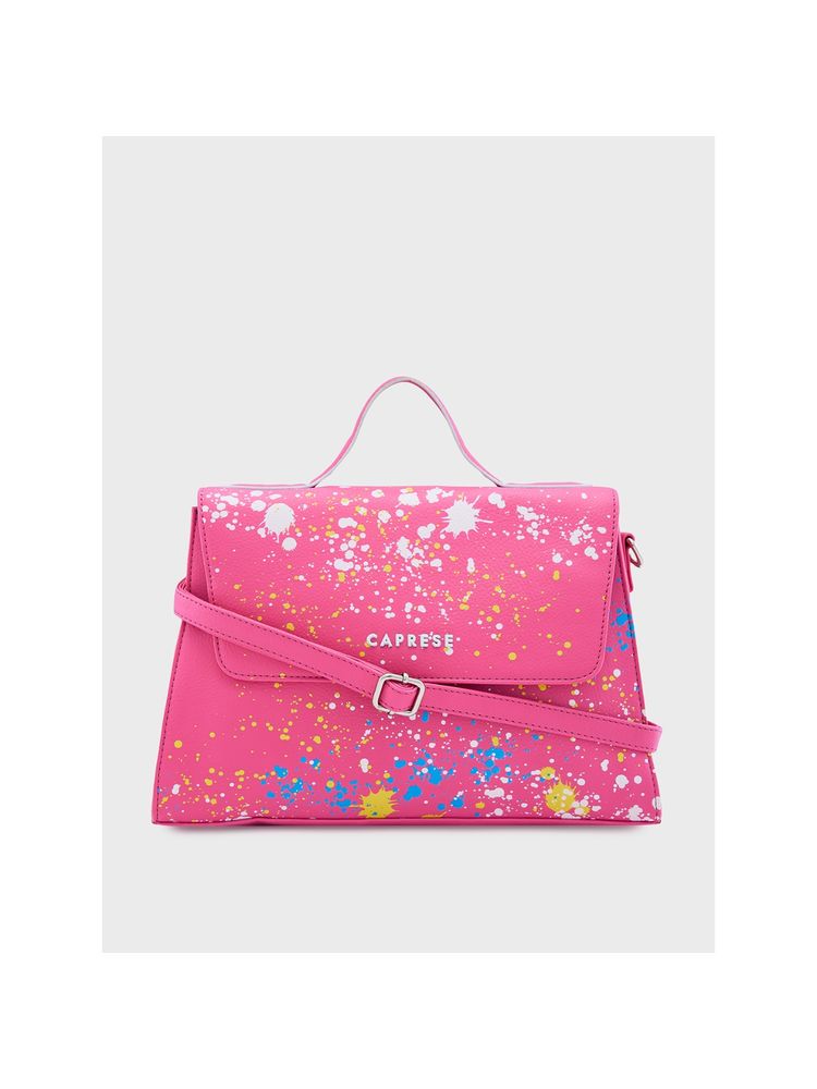 Caprese Pink Abstract Handheld Bag with Detachable Strap-picture-23