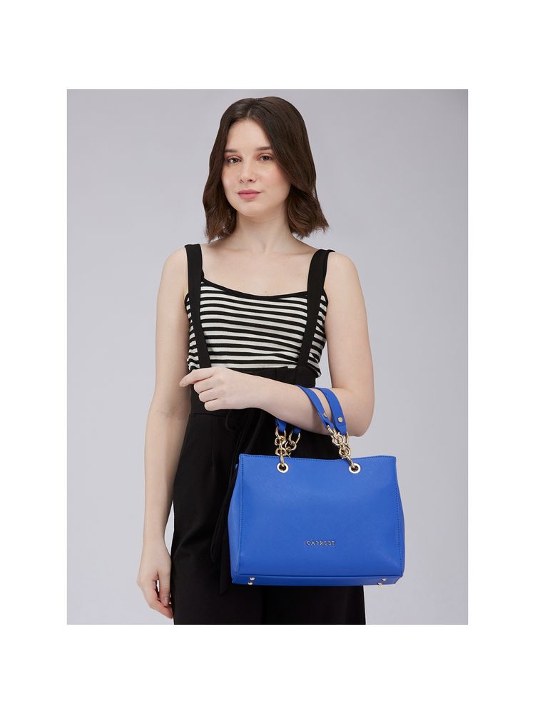 Caprese Blue Solid Hand Bag with Detachable Strap (Set of 2)-image-22