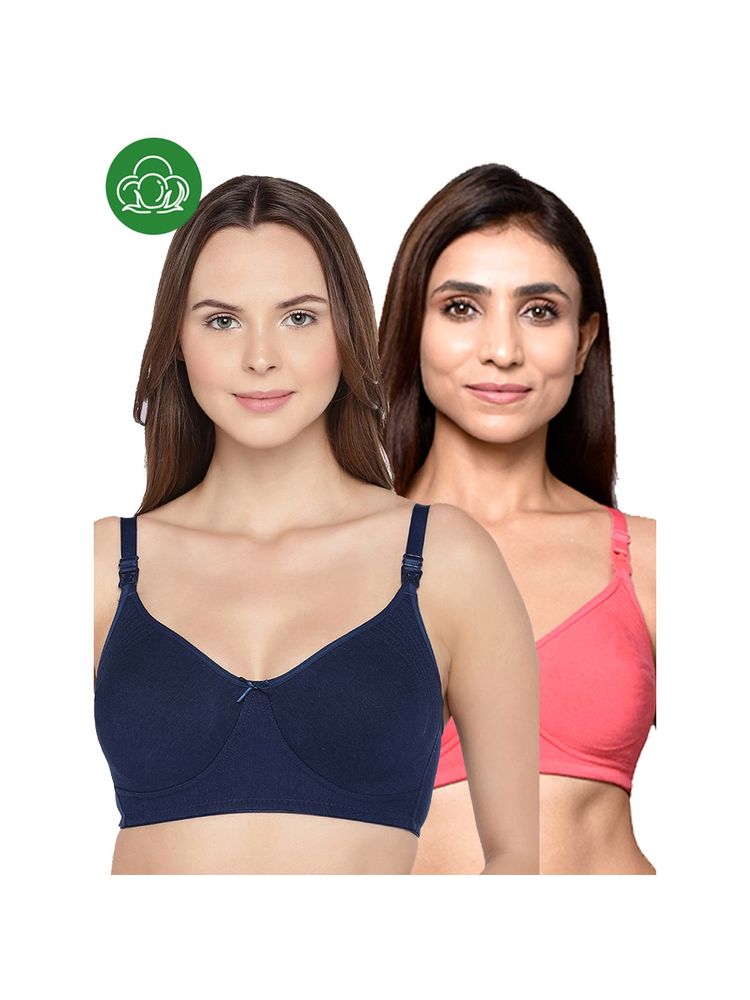 Inner Sense Organic Cotton Antimicrobial Women Feeding Bra Multi-Color (Set of 2)-picture-15