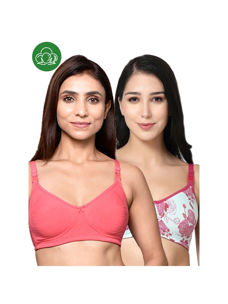 Inner Sense Organic Cotton Antimicrobial Women Feeding Bra Multi-Color (Set of 2)-picture-46