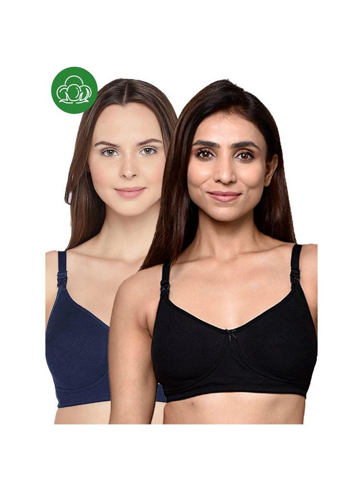 Inner Sense Organic Cotton Antimicrobial Women Feeding Bra Multi-Color (Set of 2)-picture-18