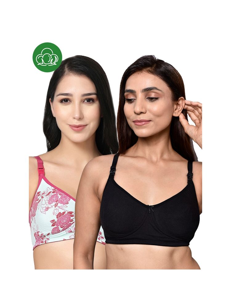 Inner Sense Organic Cotton Antimicrobial Women Feeding Bra Multi-Color (Set of 2)-picture-22