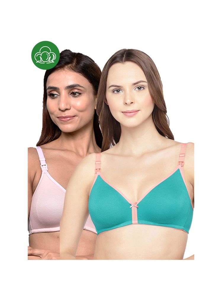 Inner Sense Organic Cotton Antimicrobial Women Feeding Bra Multi-Color (Set of 2)-image-36