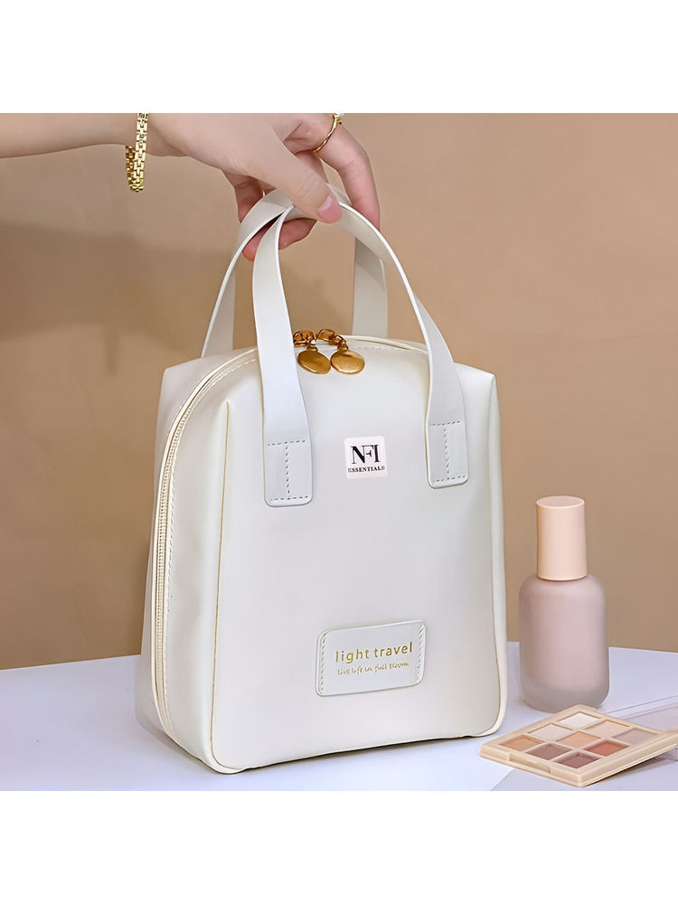 NFI Essentials White Cosmetic Travel Organizer Womens Makeup Toiletry Bag