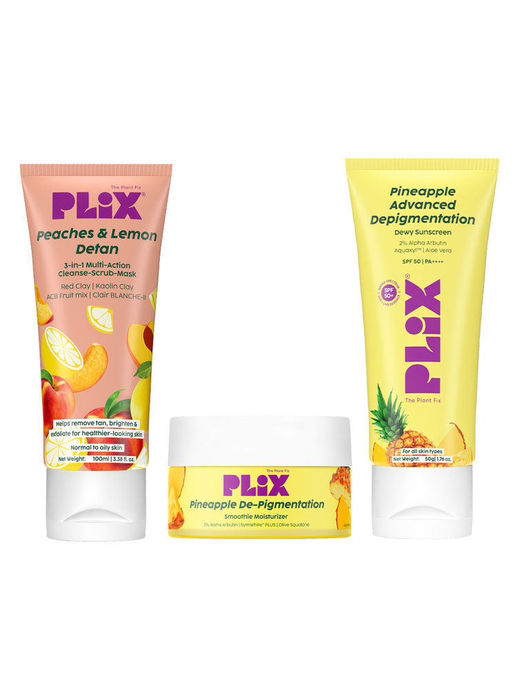 Plix Peaches & Lemon 3-in-1 Detan Face Wash, Scrub & Mask + Moisturizer + Sunscreen-image-18