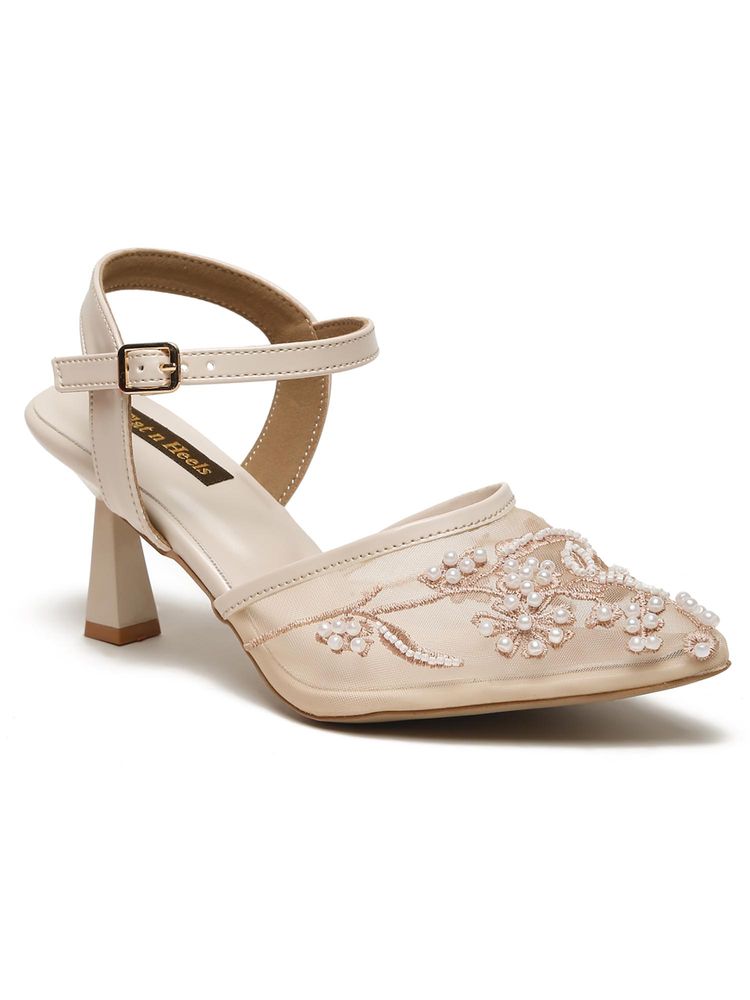 Flat n Heels Women Beige Stiletto Heels-image-16