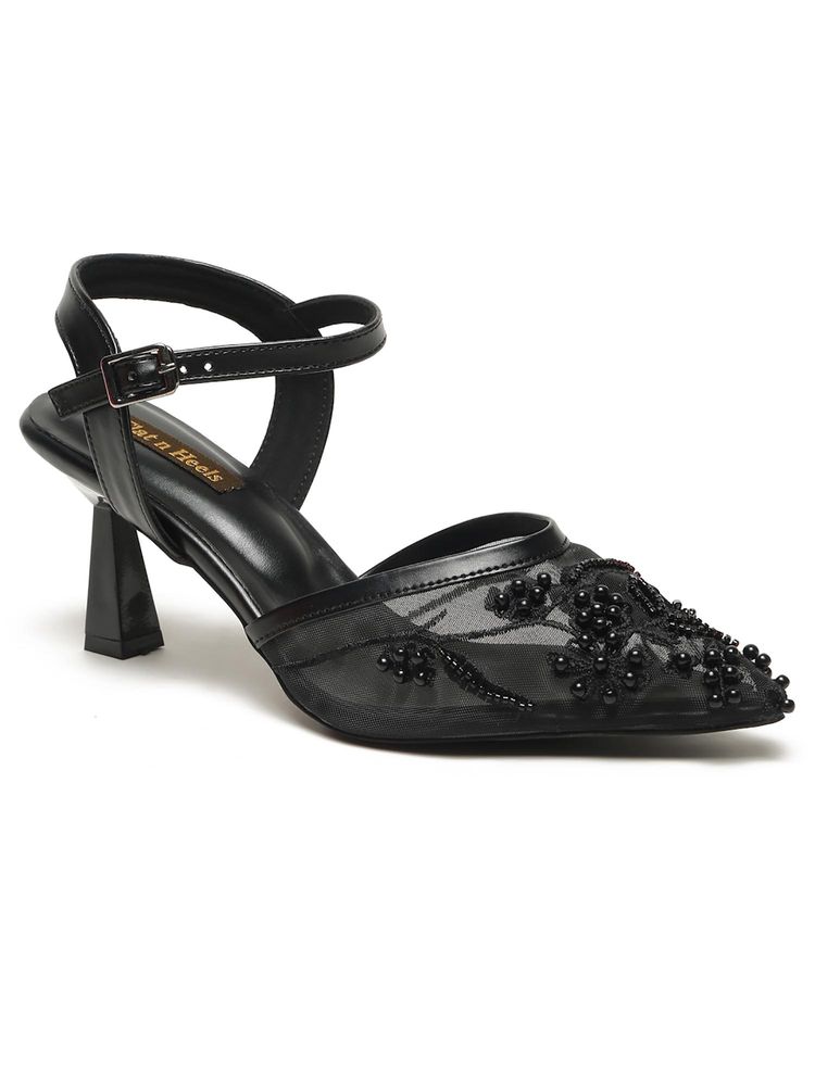 Flat n Heels Women Black Stiletto Heels-picture-10