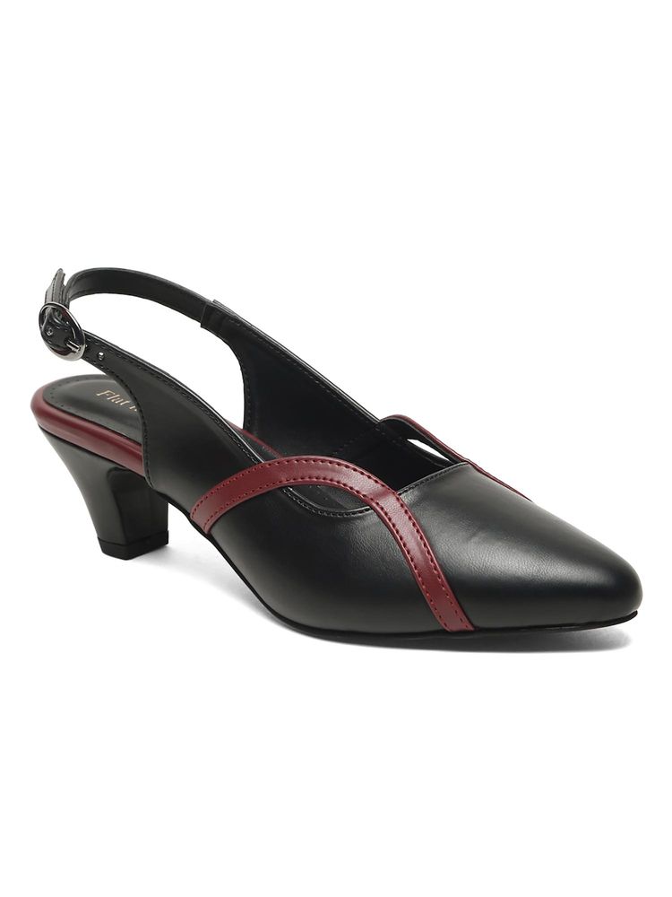 Flat n Heels Women Black Block Heels-picture-32