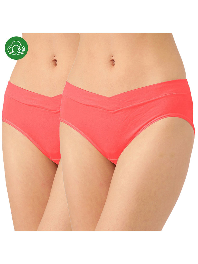 Inner Sense Organic Cotton Antimicrobial Maternity Panty Pink (Pack of 2)-picture-16