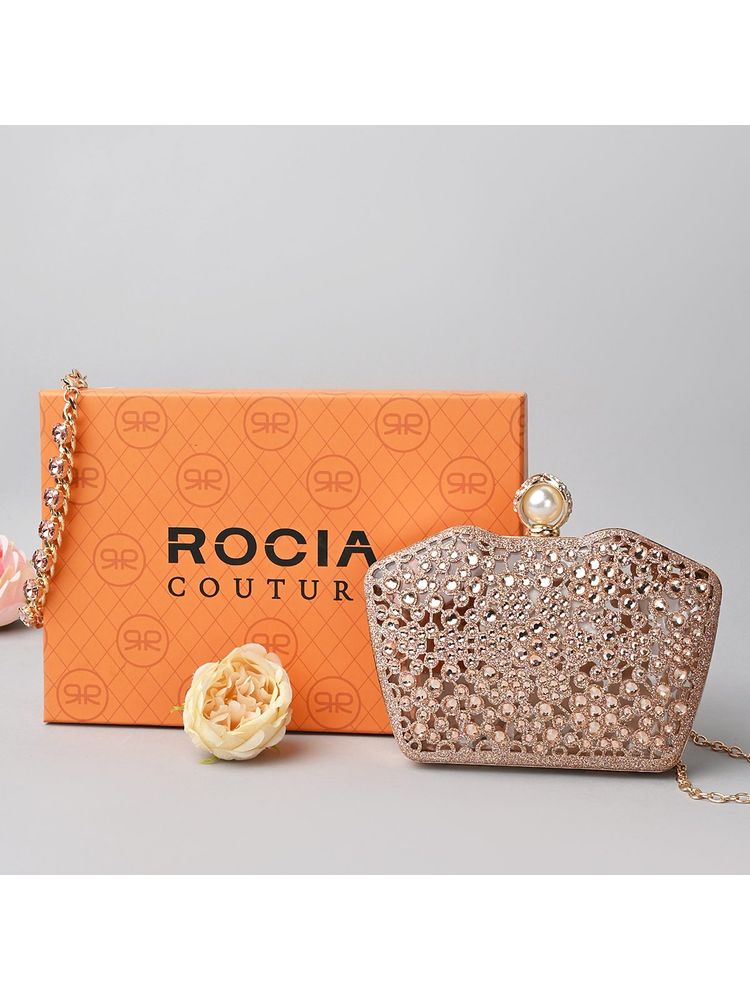 ROCIA By Regal Women Embellished Beige Clutch-image-43