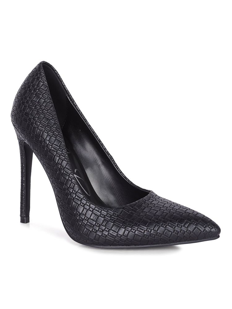 London Rag Textured Black Heels-image-48