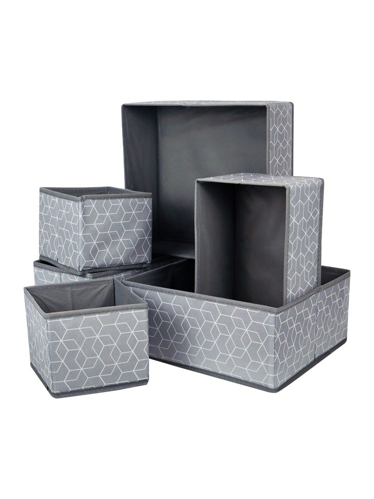NFI Essentials 6 Set Foldable Storage Box Large Drawer Organizer Box-picture-13
