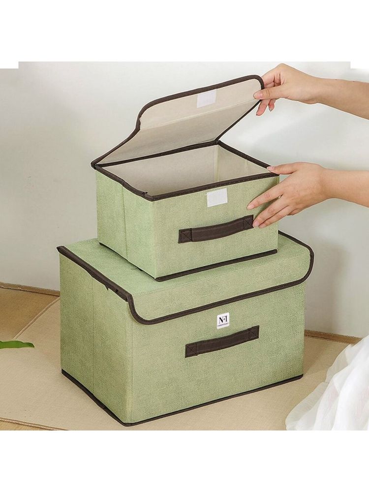 NFI Essentials 2 Set Foldable Storage Box with Lid Large Organizer Box with Handles-image-24