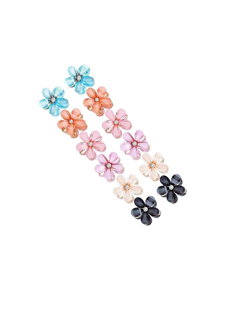 Matra Hair Clips Mini Flower Clutcher - Set Of 12-image-14