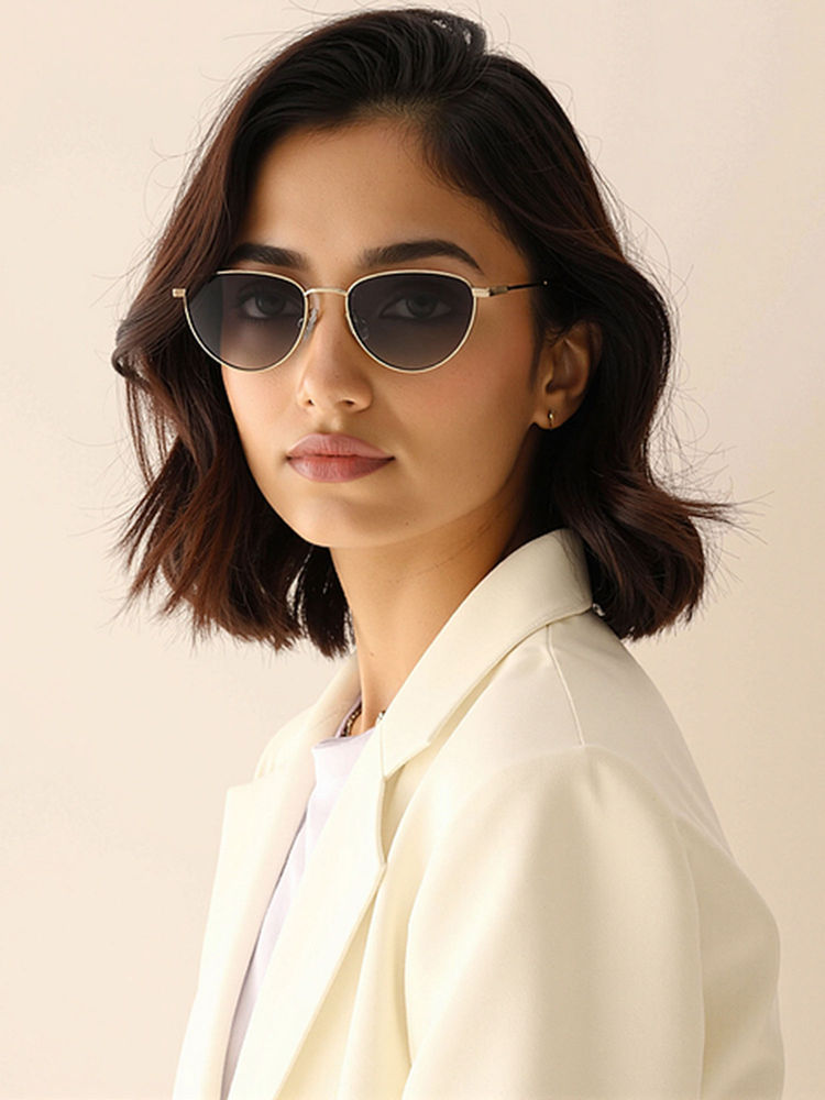 John Jacobs Full Rim Cat Eye Stylish & Premium Grey Lens Sunglasses