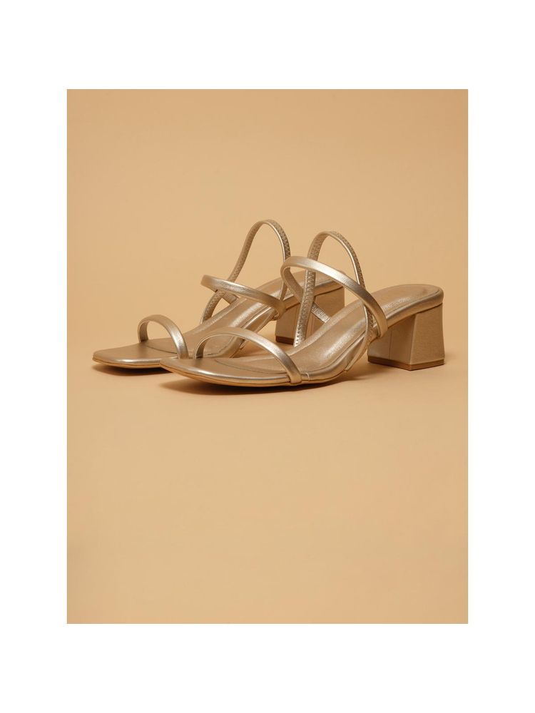 Eridani Amaris Gold Strappy Block Heels Sandals-image-22