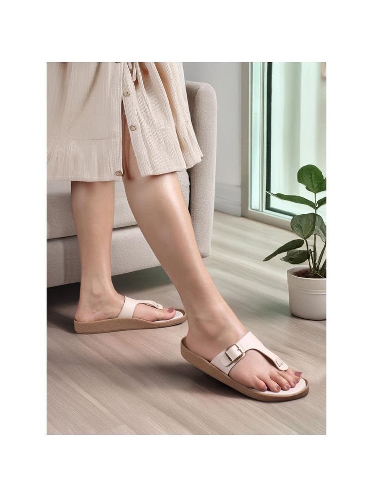 Carlton London Women Cream Buckle Accent Sandals-image-12