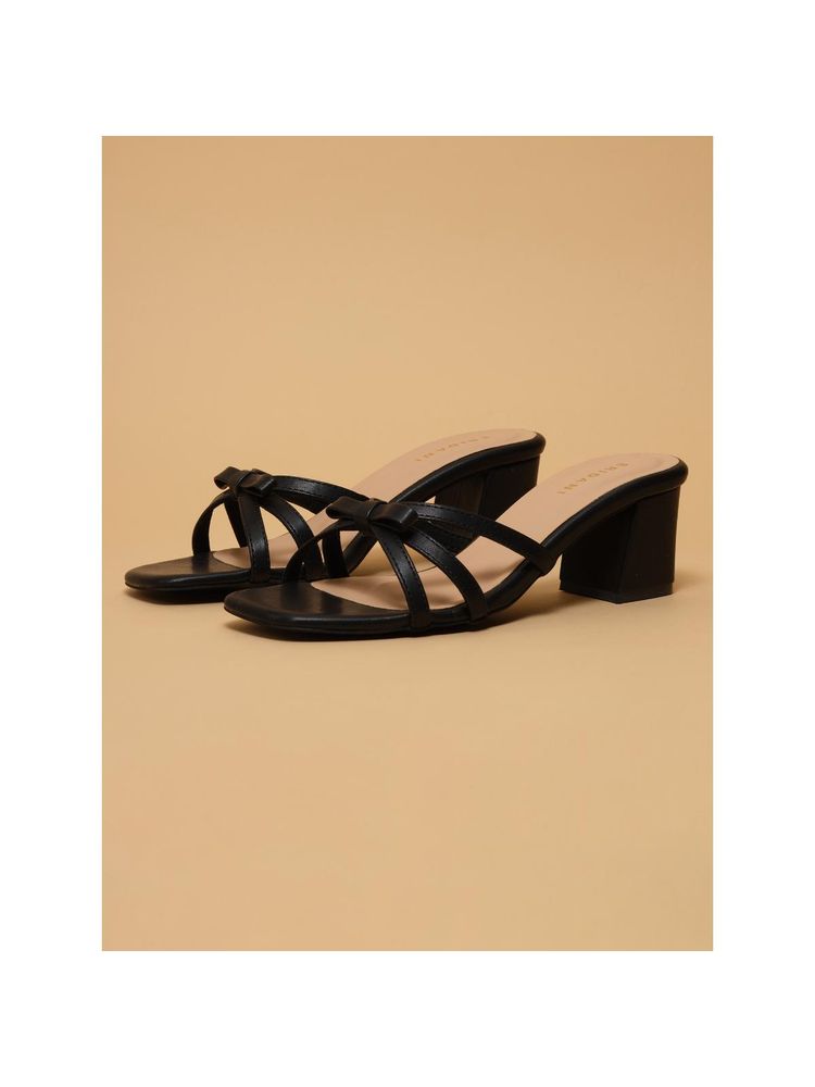 Eridani Clary Black Knot Block Heel Sandals-picture-10