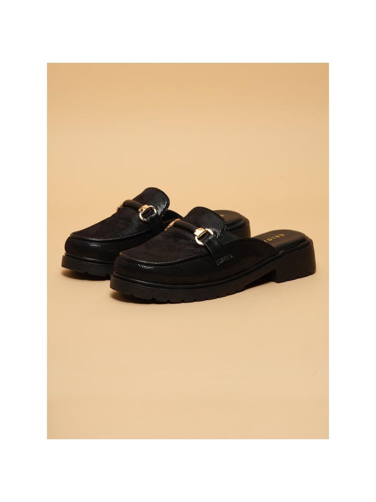 Eridani Dorian Black Textured Loafers-picture-11