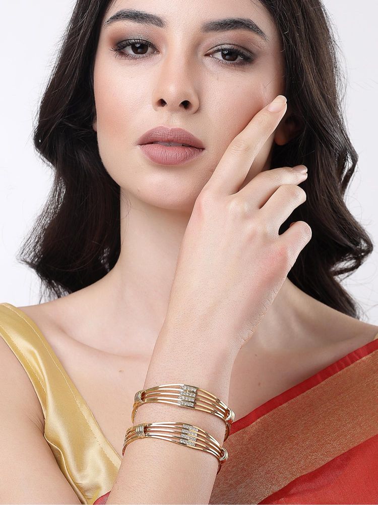 Gahan Womens Gold Plated CZ Stone Studded Bangles (Pack of 2)-picture-21