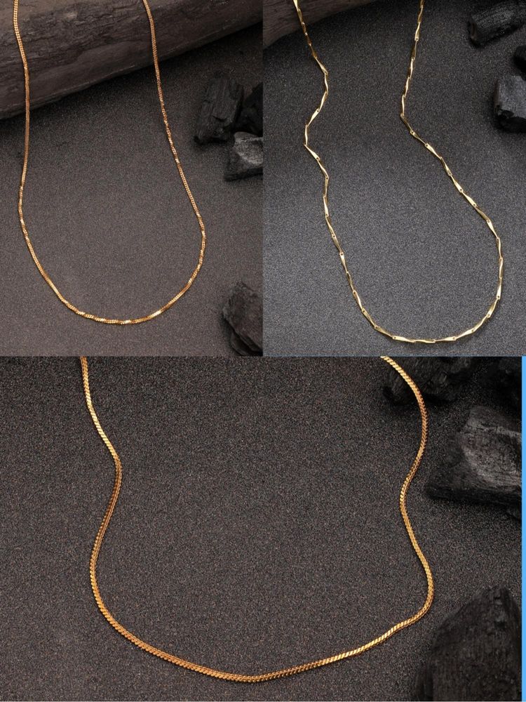 Gahan Womens Gold Plated Minimal Neck Chains (Pack of 3)-picture-11