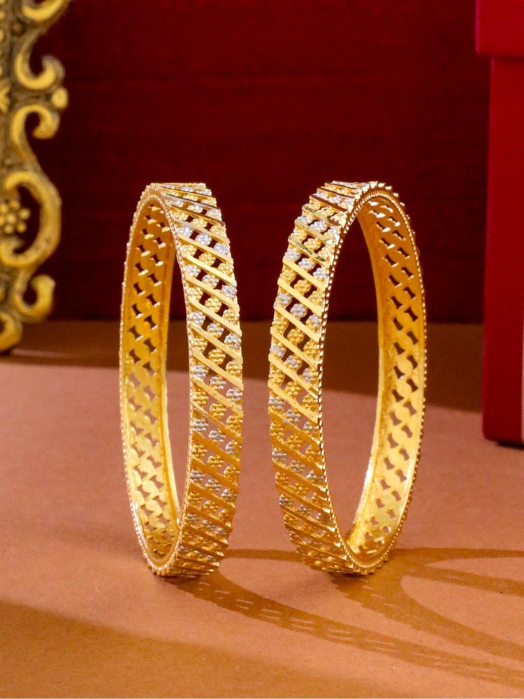 Gahan Womens Gold Plated Traditional Bangles (Pack of 2)-picture-23