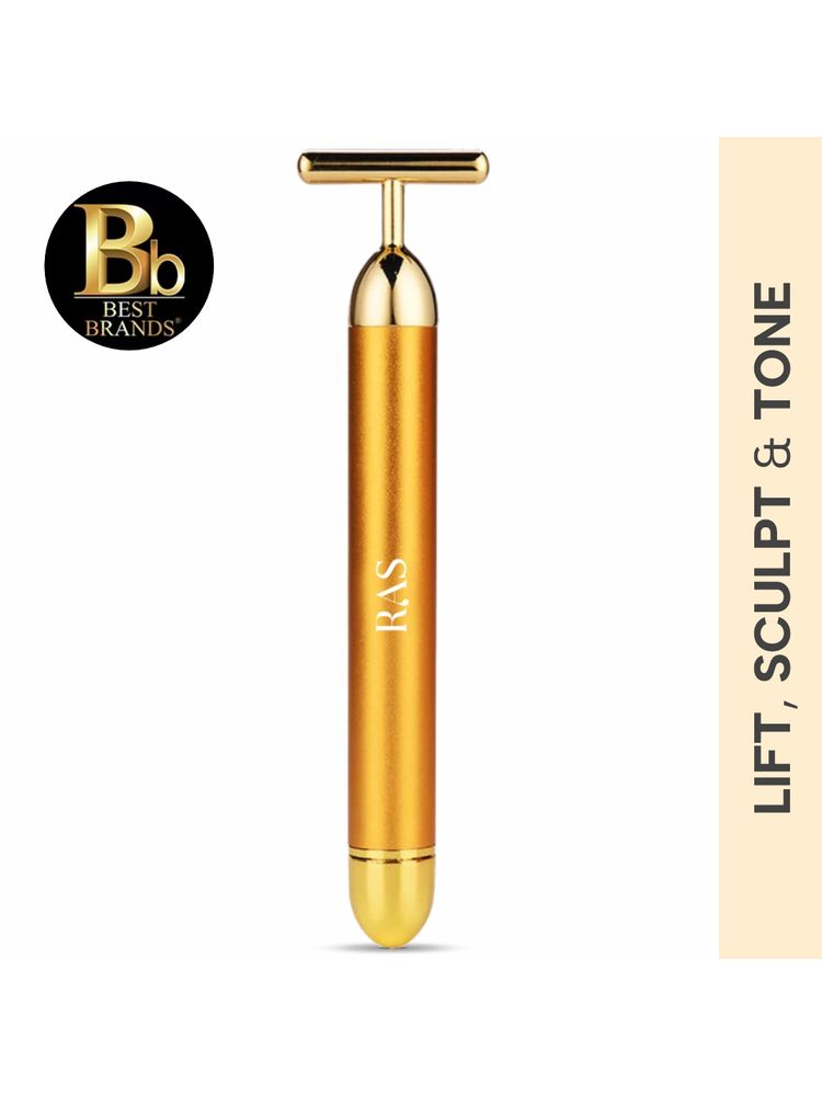 RAS Luxury Oils 24K Gold T-shape Vibrating Face Massager