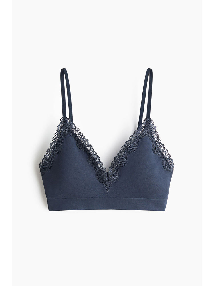 H&M Women Blue Seamless Padded Soft Bra-picture-37