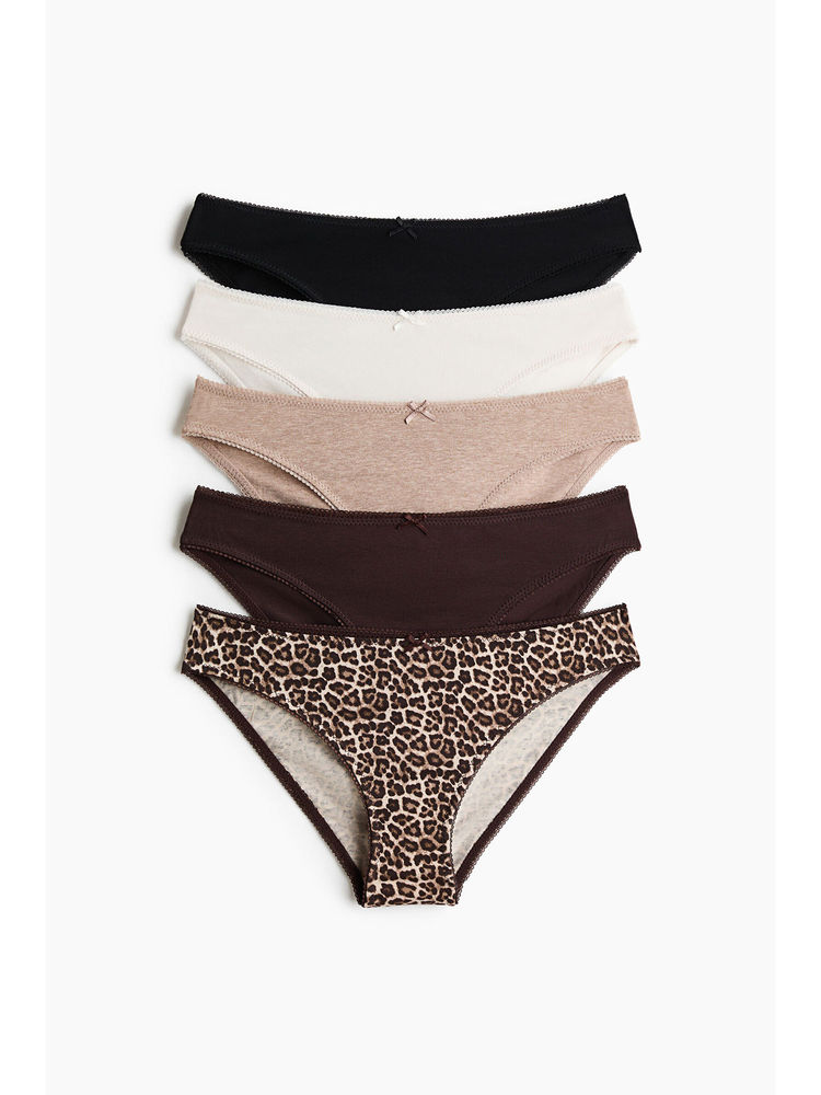 H&M Women Beige 5-Pack Cotton Bikini Briefs-picture-40