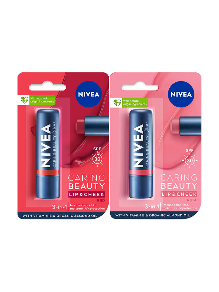 NIVEA Bestselling - Lip Caring Red + Pink Lip Balm Combo-image-47