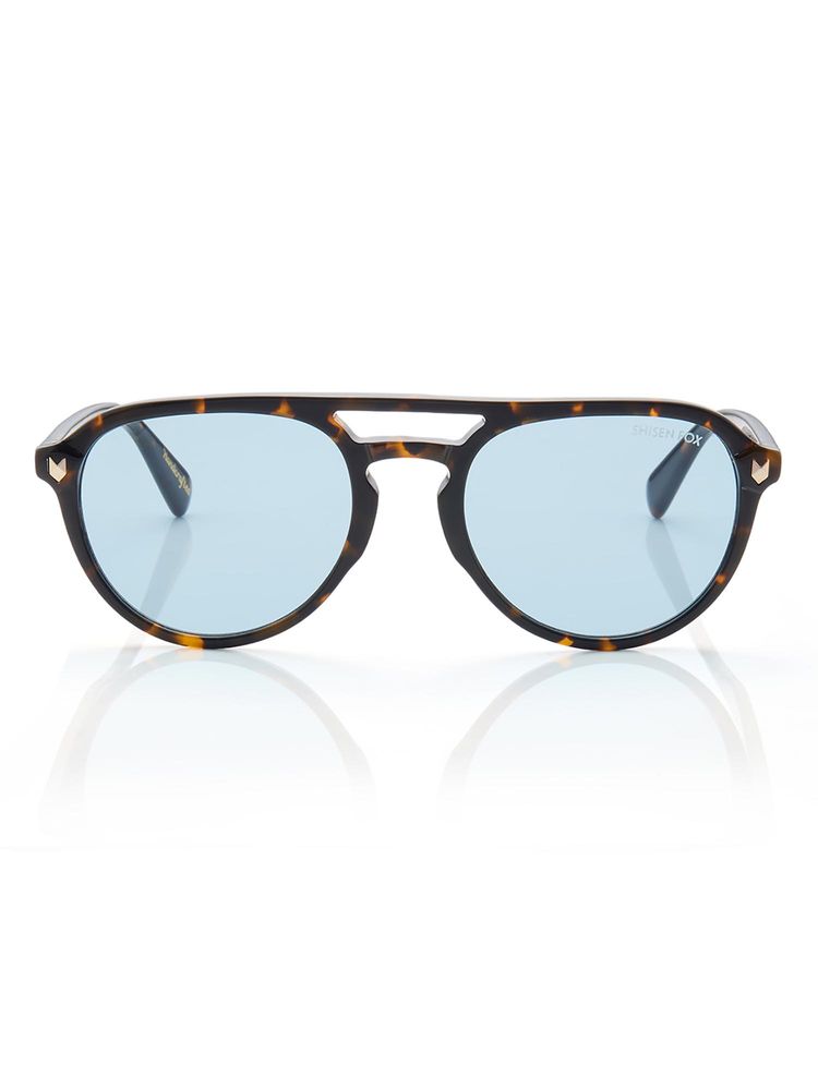 Shisen Fox Unisex Arias Kaizen Acetate Blue Round Uv Coating Full Rim Sunglass-Asg03 (55)-picture-3
