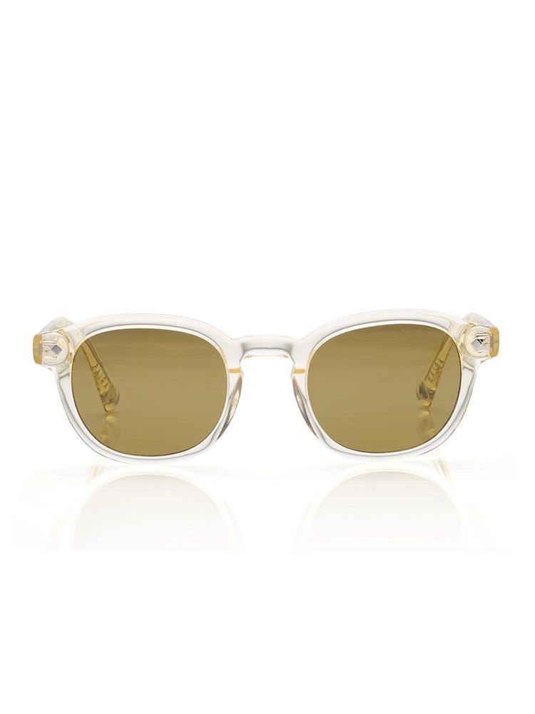 Shisen Fox Unisex Arias Kitsune Acetate Yellow Round Uv Coating Full Rim Sunglass-Asg12 (49)-picture-10