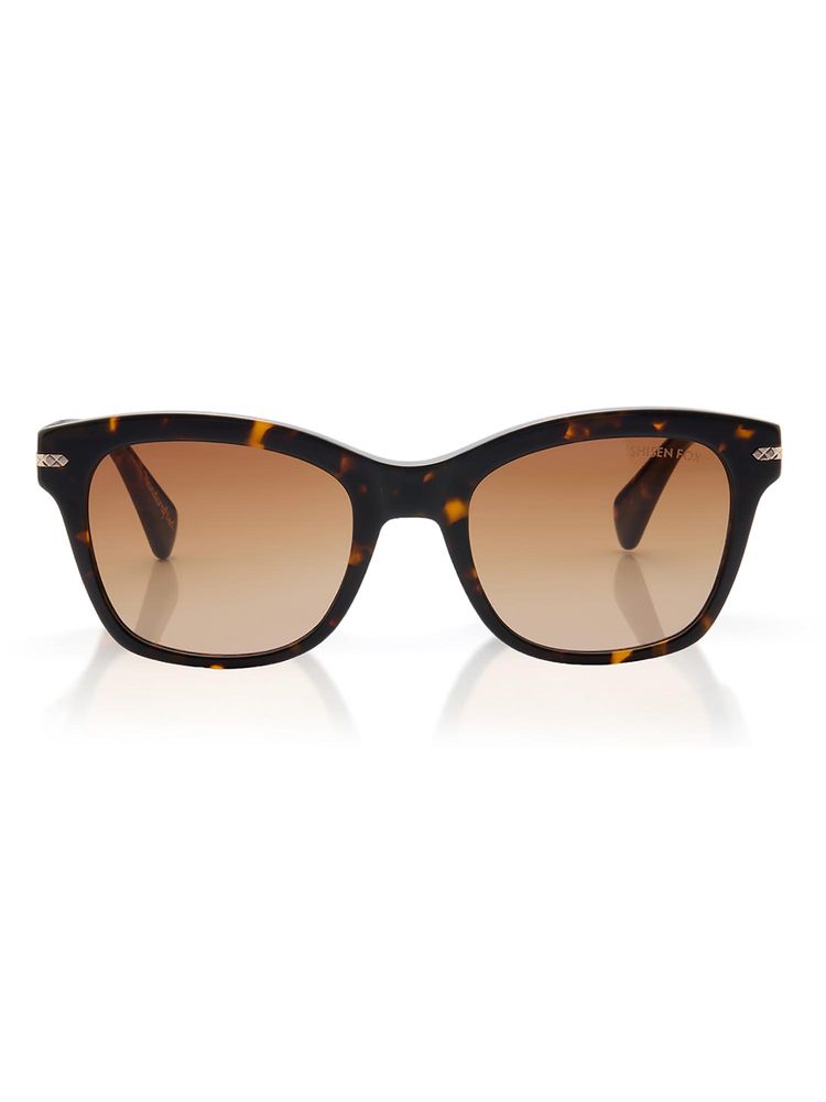Shisen Fox Women Arias Feza Acetate Brown Square Uv Coating Full Rim Sunglass-Asg14 (52)-image-34