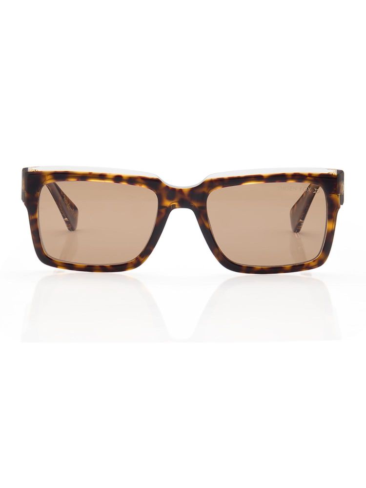 Shisen Fox Unisex Arias Kokoro Acetate Brown Rectangle Uv Coating Full Rim Sunglass-Asg45 (53)-image-33