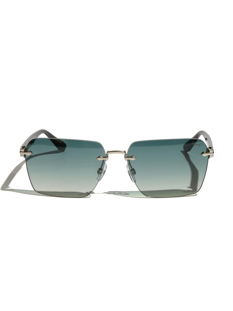 Vintage Unisex Nylon Green Rectangle UV Coating Rimless Sunglass-Star Walker Col 342 (60)-picture-27