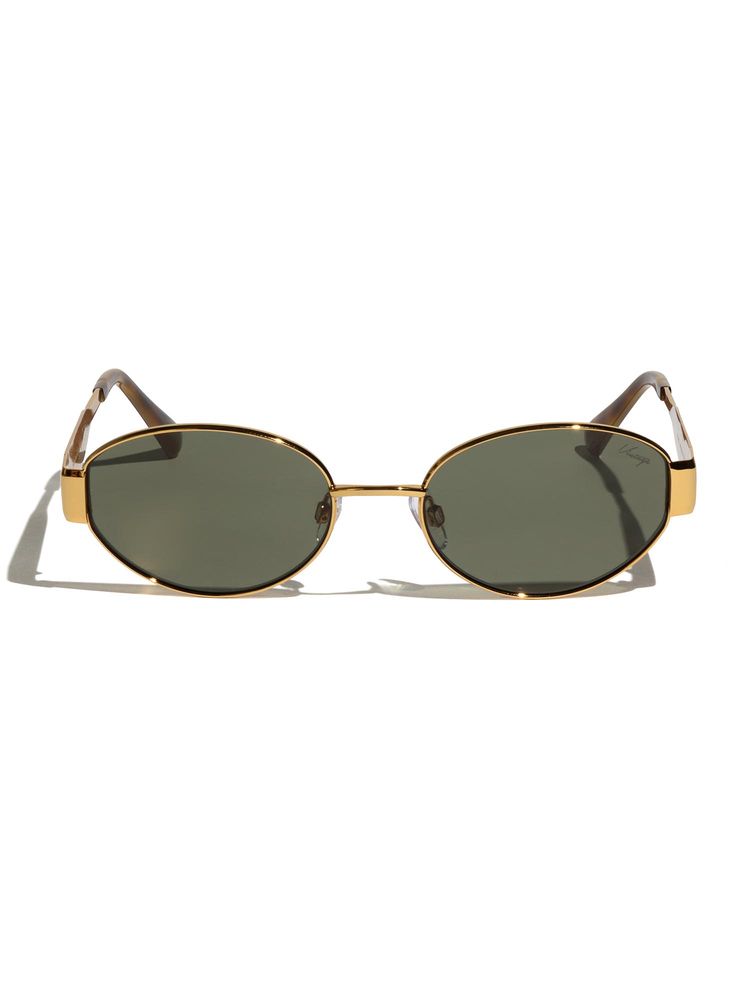 Vintage Women Metal Green Oval UV Coating Full Rim Sunglass-Venice Col 6 (54)-image-33