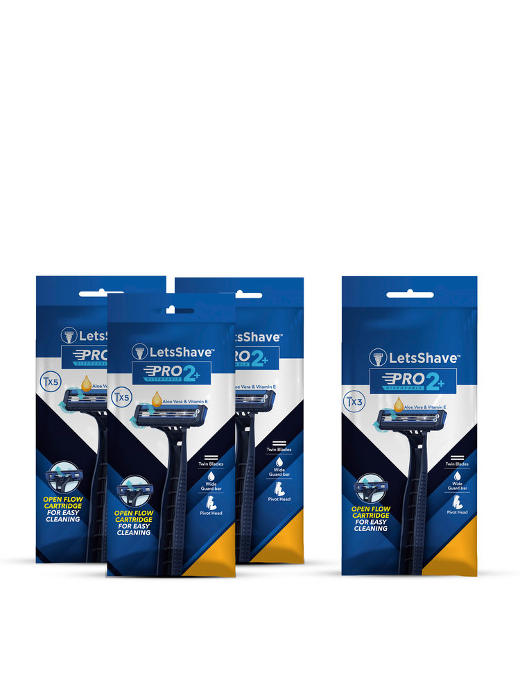 LetsShave Pro 2 Plus Disposable Razor - Twin Blade Disposable Shaving Razor (Pack Of 15 + 3 Free)-image-37