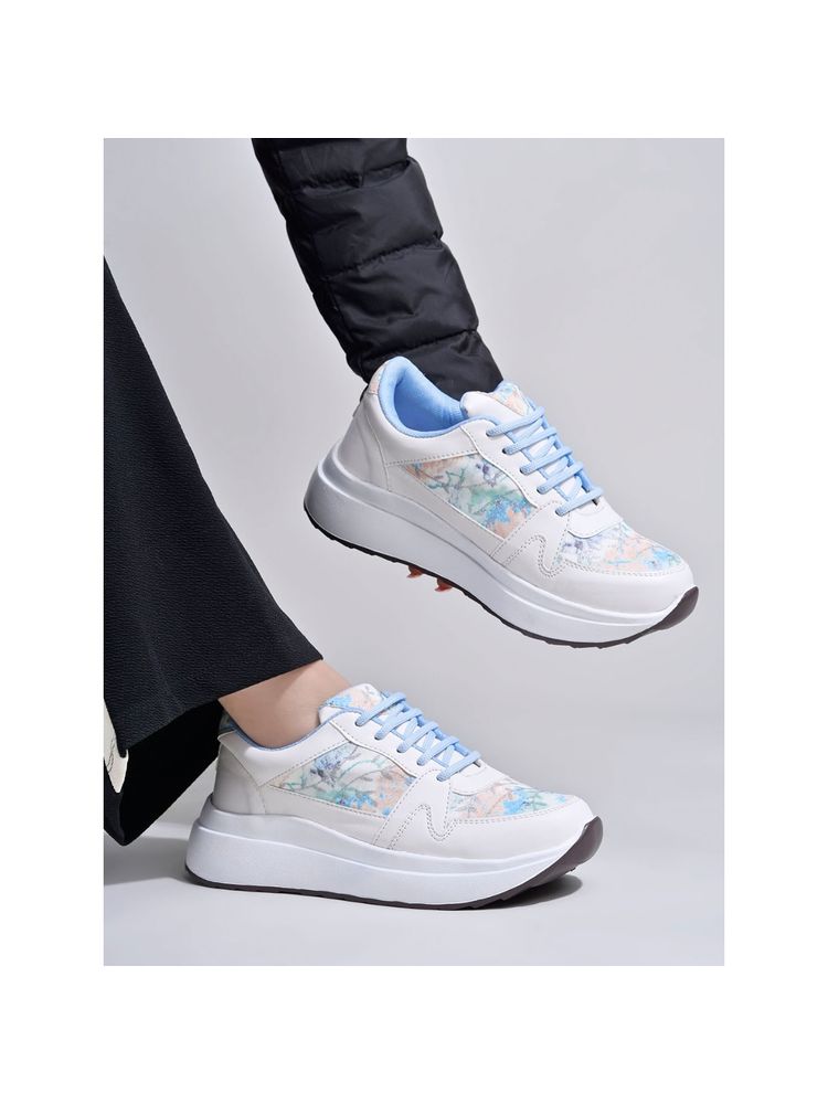 Shoetopia Smart Casual White Sneakers for Women