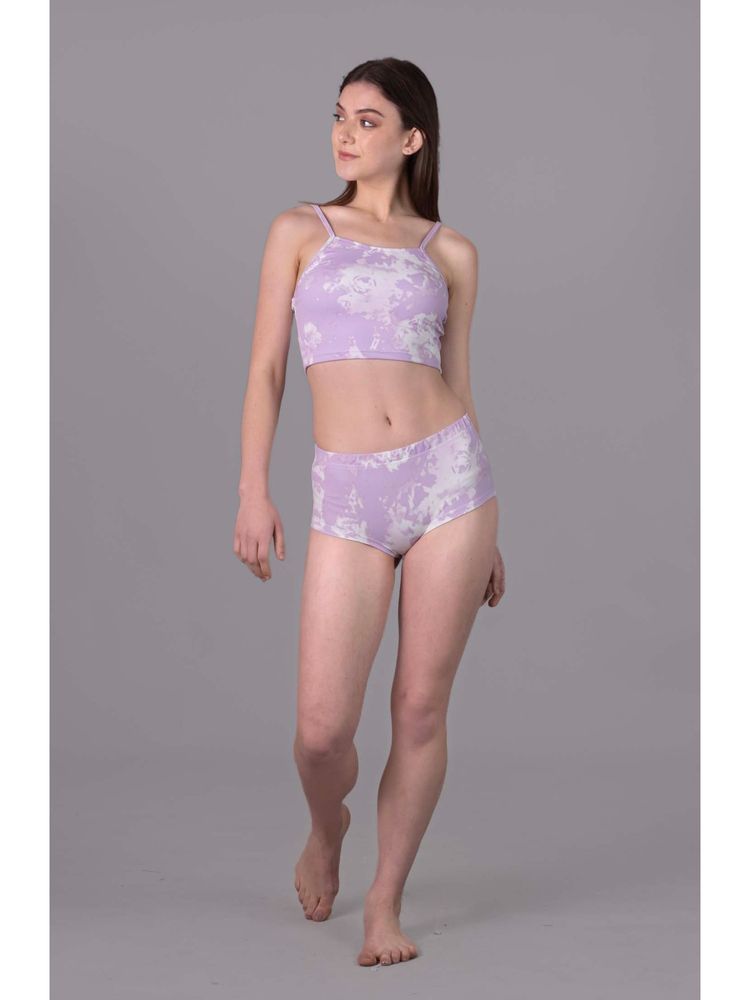 Keepfit Tie-Dye Printed Padded Swim Top and Panty for Women Lavender-picture-17