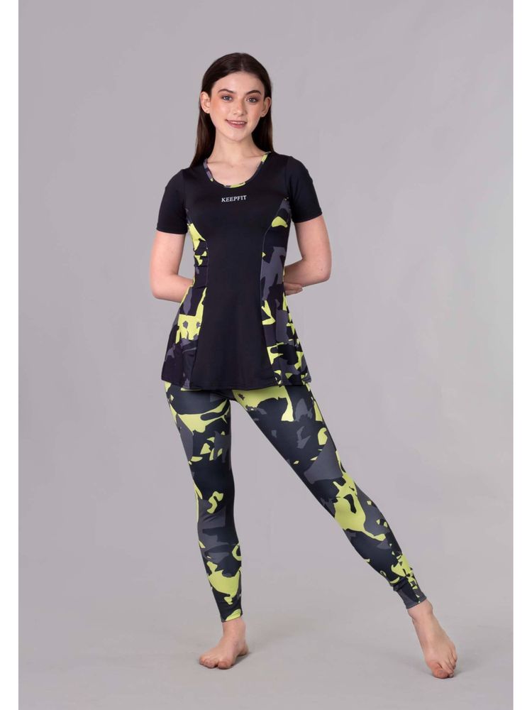 Keepfit Womens Camouflage Printed Swimsuit Black-picture-6