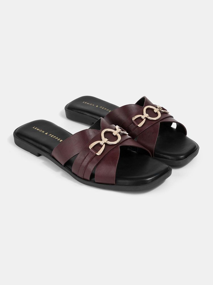 Lemon & Pepper Women Maroon Flats-image-37