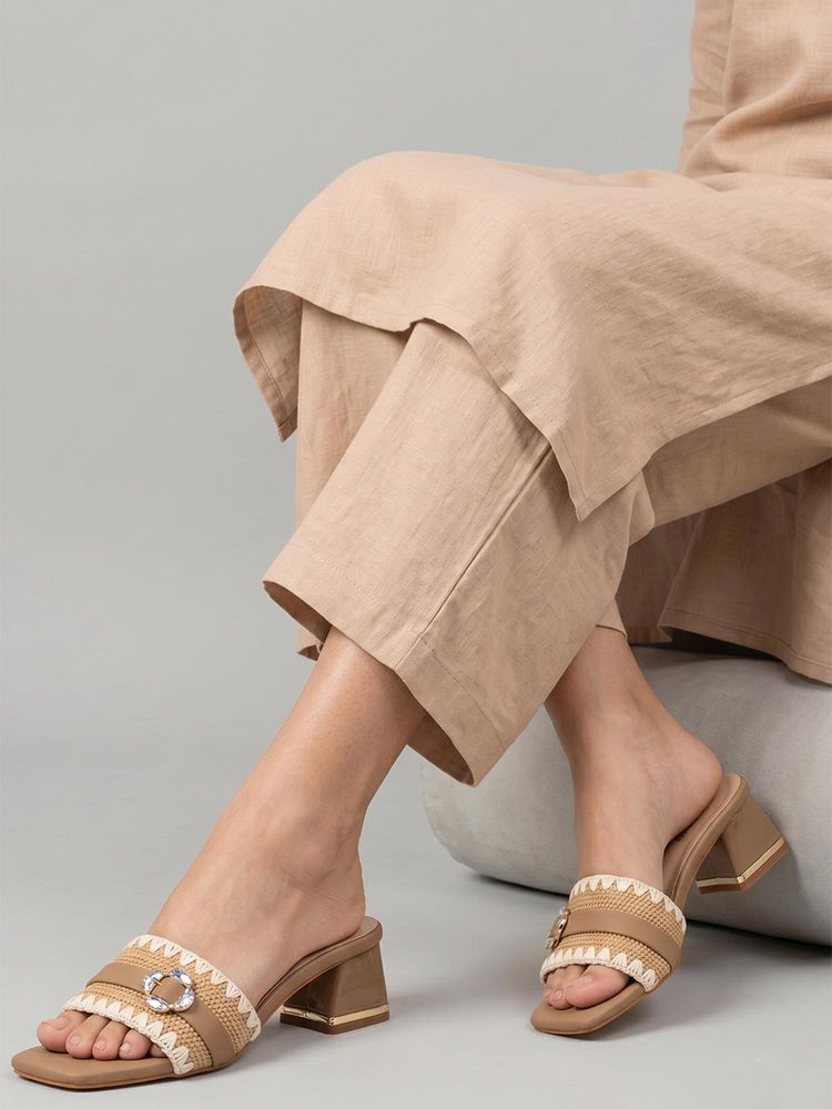 CHINRAAG Women Beige Block Heels-image-15