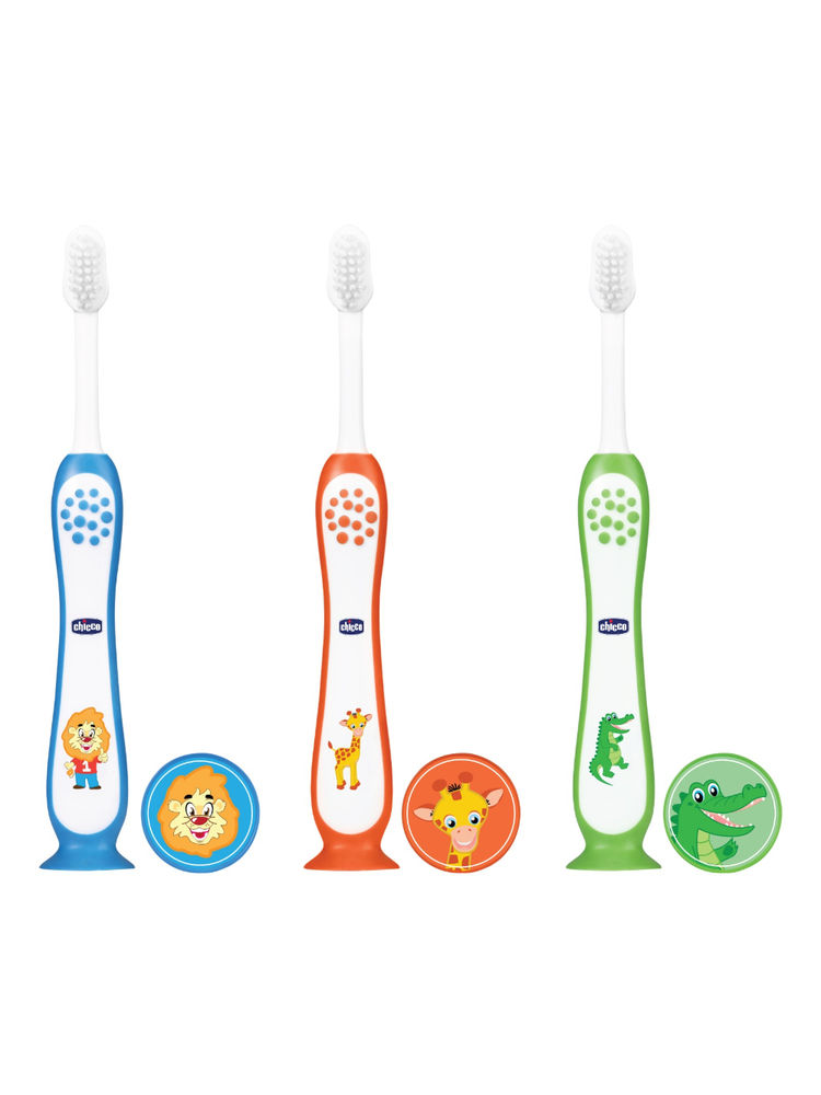 Chicco Blue, Orange & Green Toothbrush - Pack Of 3-image-40