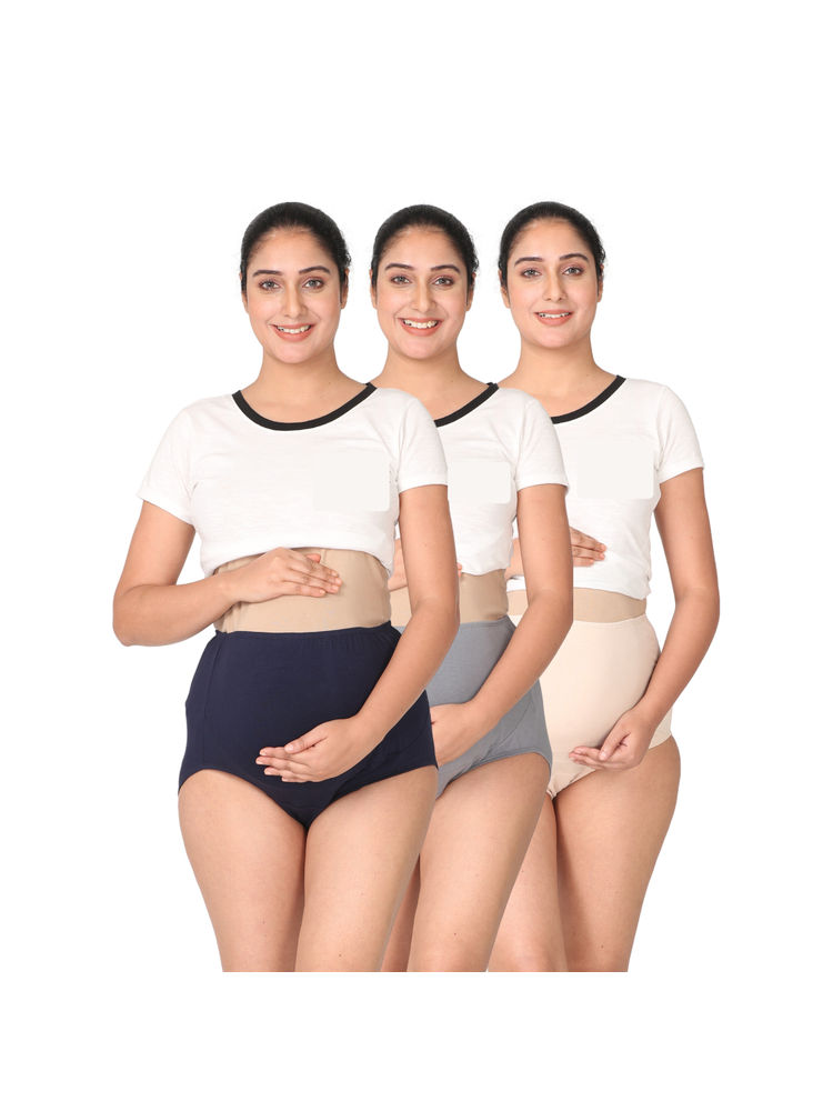Adira Multi-Color Belly Panel Maternity Panties (Pack of 3)-picture-11