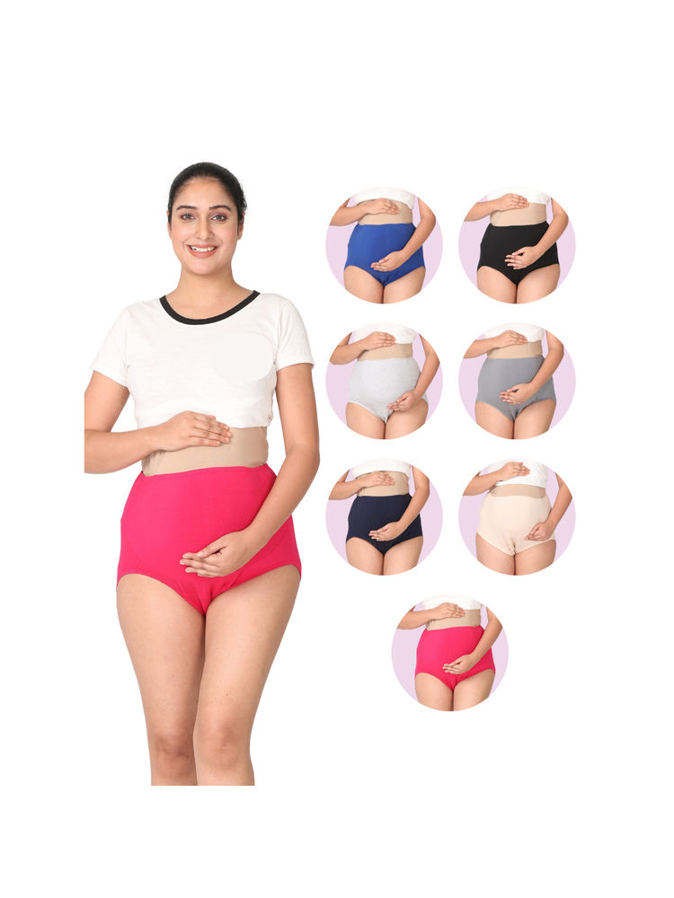 Adira Multi-Color Belly Panel Maternity Panties (Pack of 7)-picture-12