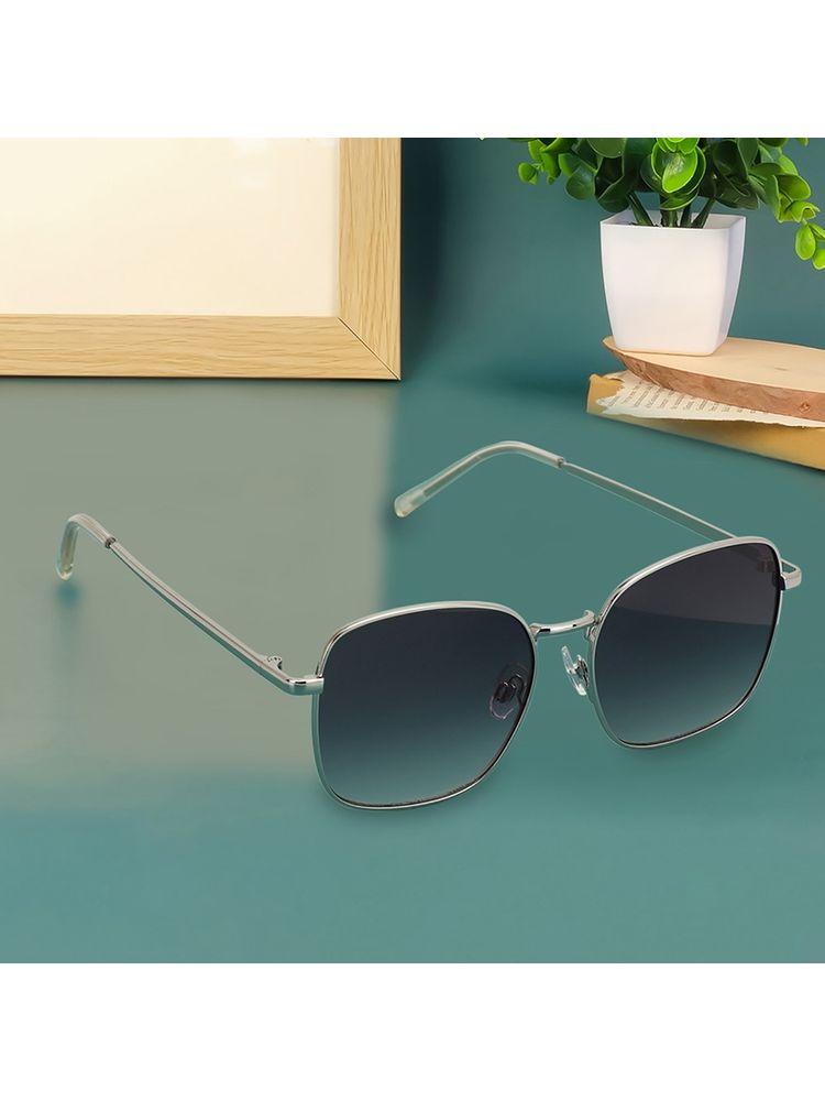 Carlton London Premium Silver & Grey Toned UV Protected Lens Square Sunglass for Unisex (132)-picture-14