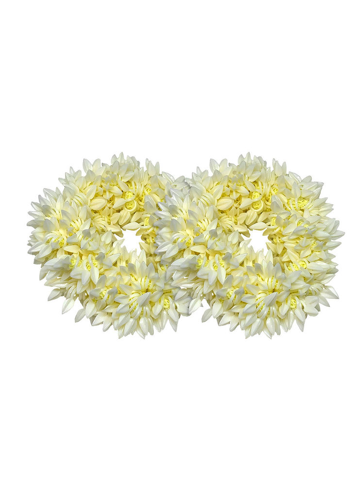 Matra Hair Gajra Scrunchies Mogra Scented Artificial Ethnic Floral Hair Accessory - Set Of 2-image-24